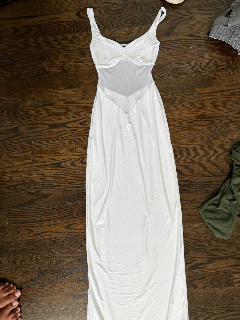 Naked Waxdobe White Mesh Waist Dress - Women's